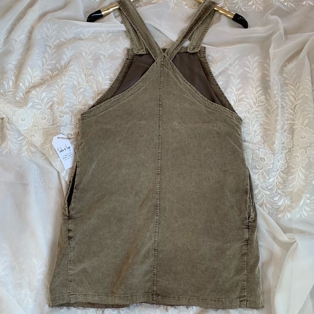 NWT Sadie & Sage Distressed Corduroy Overall Dress - Picture 7 of 10
